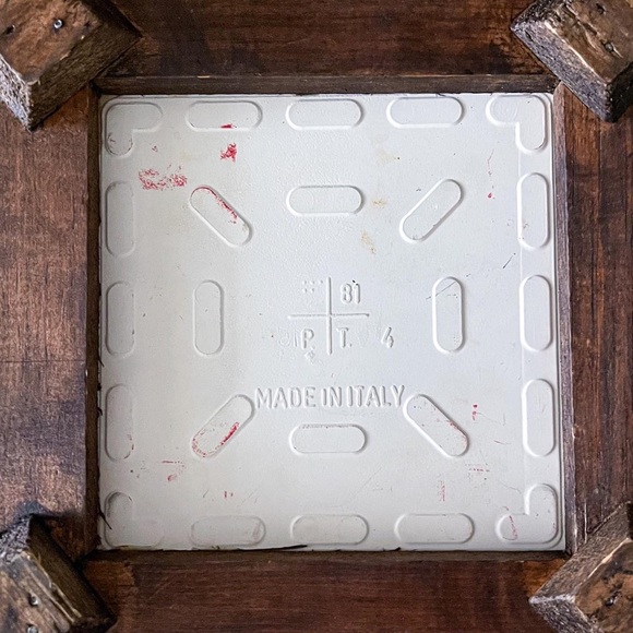 Italian Ceramic Tile Trivet with Carved Wood Frame EUC MCM VTG - Picture 6 of 7